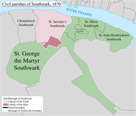 List Of Civil Parishes In The City Of London Southwark Old Maps Of