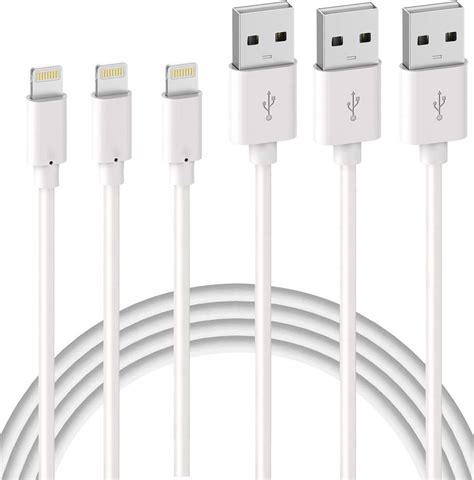 Quntis 3 Pack IPhone Charger Cable MFi Certified Cable Lightning Wire