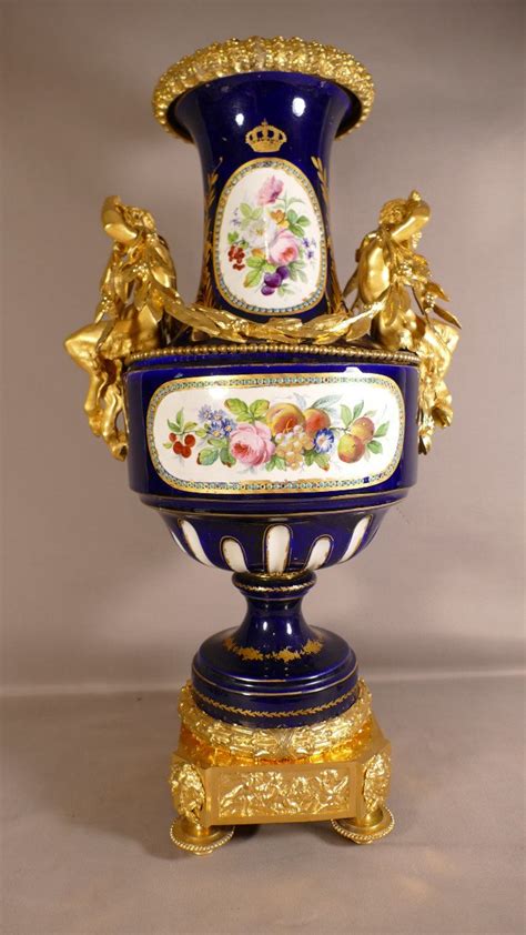 Proantic Grand Vase D Apparat En Porcelaine Et Bronze Dor S Vres