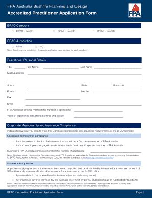 Fillable Online Accredited Practitioner Application Form Fire