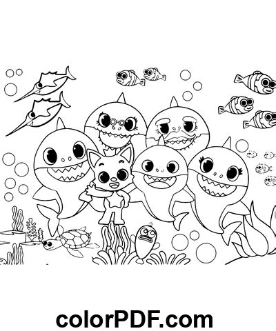 Portrait De Famille Pinkfong Et B B Requin Coloriages Et Livres En Pdf