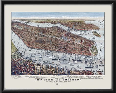 New York City Ny 1892 Vintage City Maps