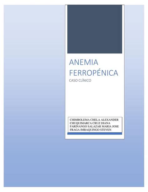 Anemia Ferrop Nica Pediatrica Dr Brain Udocz