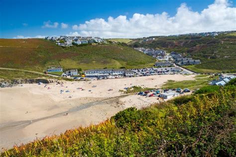 Porthtowan Beach Cornwall stock image. Image of panoramic - 25605481