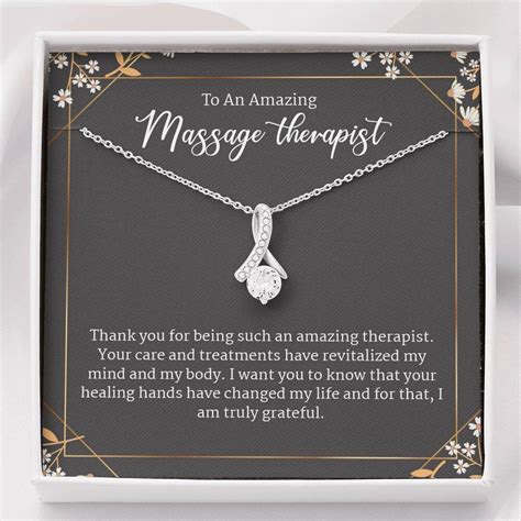 Massage Therapist Necklace Thank You T Jewelry Necklace Etsy