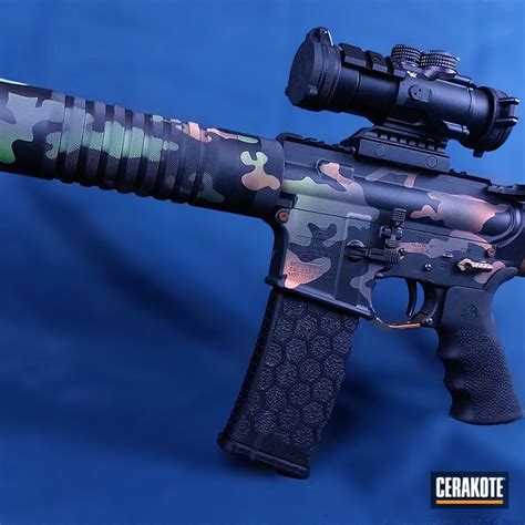 Custom Camo Ar 15 Cerakoted Using Zombie Green Graphite Black And