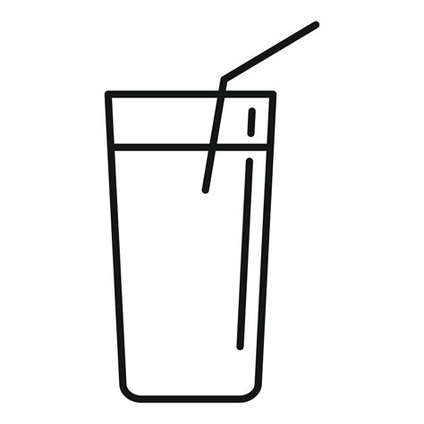 Juice Glass Icon Outline Style Vector Art At Vecteezy