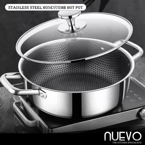 Cm Cm Stainless Steel Honeycomb Hot Pot Hot Soup Pot Steam Stew And Braise Non Coated Non