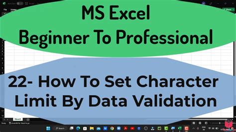 22 How To Limit Characters Length In A Cell In Excel In Hindi Ms