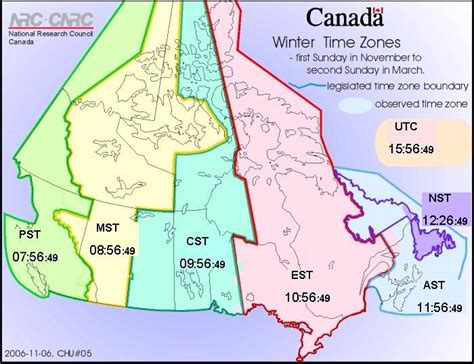 Map Of Canada Time Zones Maps Of The World