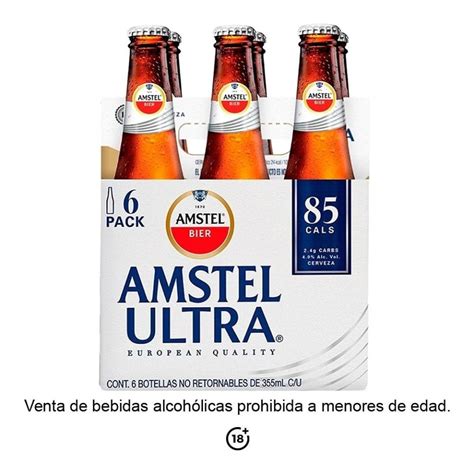 Cerveza Amstel Bier Ultra Lager 6 Botellas De 355 Ml C U Walmart