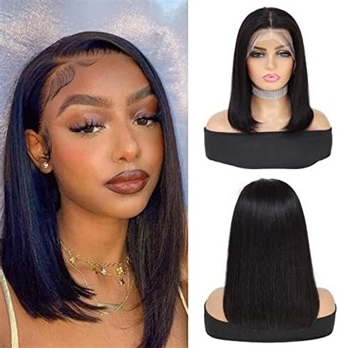 Yufeihe Bob Wig Human Hair 13x4 Hd Frontal Lace Wig 180