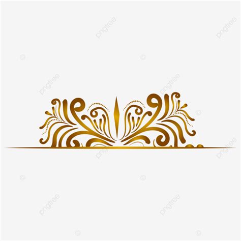 Luxury Vintage Gold Dividing Line Border Divider Set Transparent