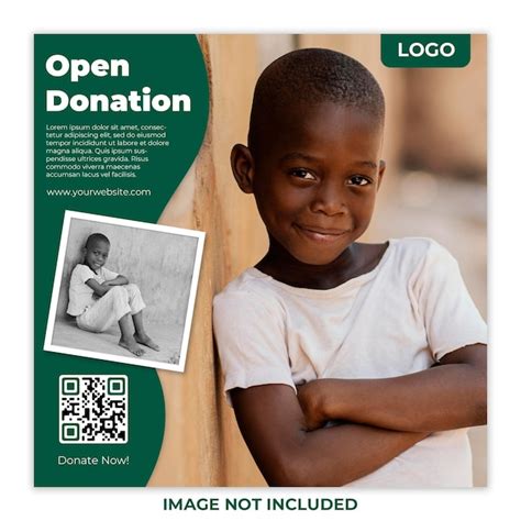 Premium PSD Donation Charity Social Media Poster Template