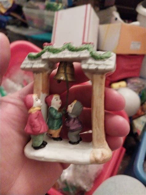 Vtg 1992 Lemax Hearthside Christmas Village Porcelain Town Bell Figure