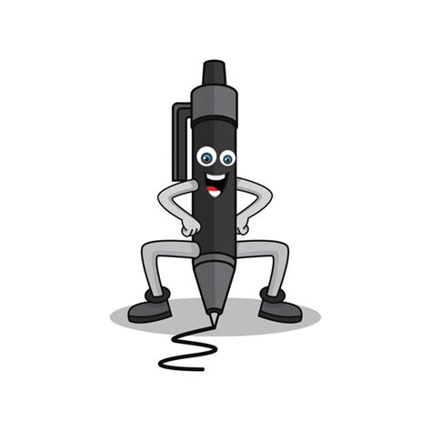 Premium Vector Ballpoint Pencil Cartoon Character