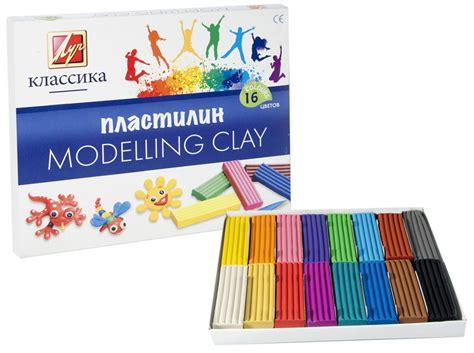 Пластилин Луч "Классика", со стеком, 16 цветов : Пластилин более 10 ...