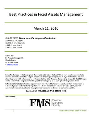 Fillable Online Best Practices In Fixed Assets Management