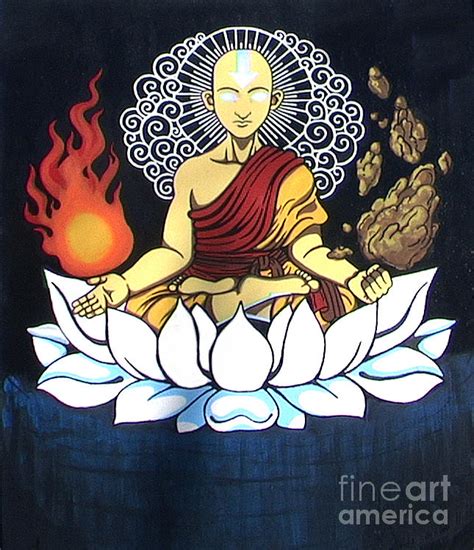 Avatar Aang Buddha Pose Painting By Jin Kai