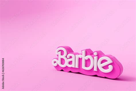 LONDON, UK - July 2023: Barbie doll logo. Barbie is a fashion doll made ...