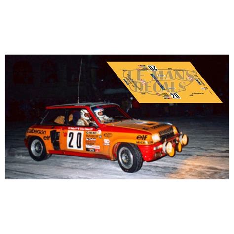 Renault 5 Turbo Rallye Montecarlo 1981 nº20 LEMANSDECALS