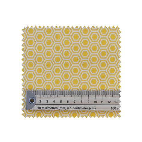 Tissu Hex Cretonne Jaune Tissus Des Ursules