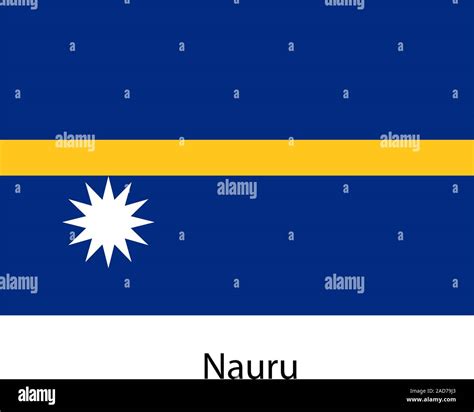 Bandera del país Nauru Ilustración vectorial Colores exactos Imagen