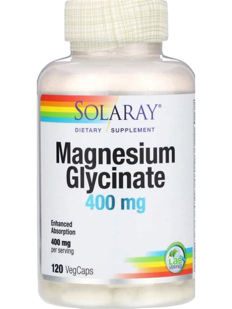 Solaray Solaray Magnesium Glycinate 400 Mg 120 Vegetarian Capsules