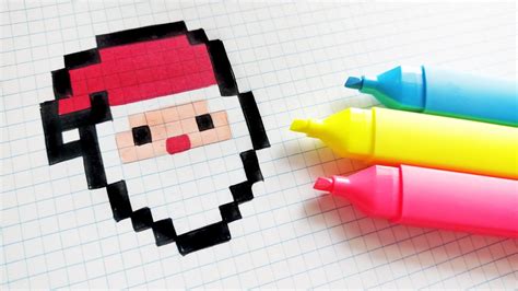 Handmade Pixel Art How To Draw Santa Claus Pixelart YouTube