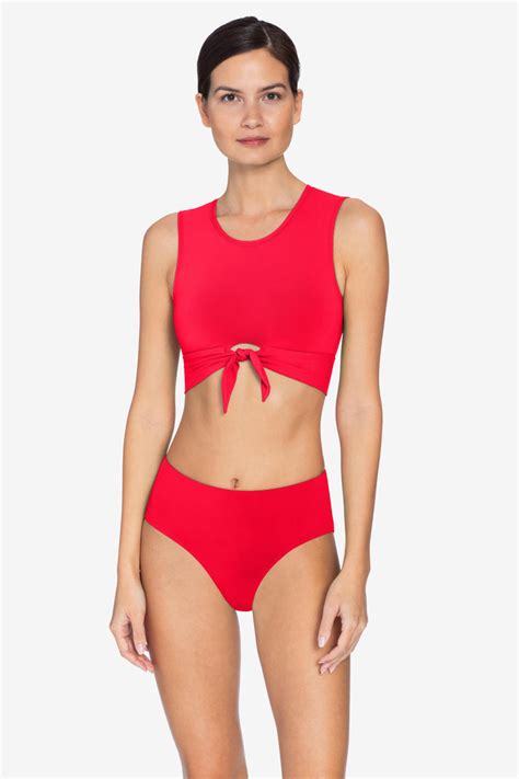 Robin Piccone Fiery Red Ava Tank Bikini Top Canyon Beachwear