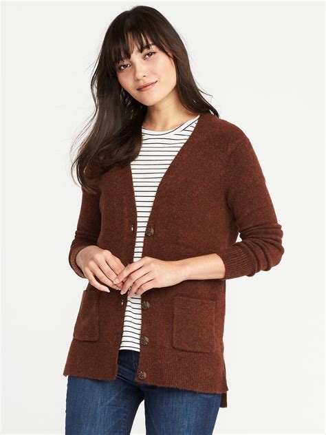 Brushed Yarn Boyfriend Cardi For Women Old Navy