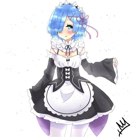 Rem (Re:zero) fan art. by takanashi99 on DeviantArt