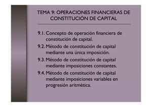 Tema 7 Operaciones financieras de amortización de capital AMORTIZACI