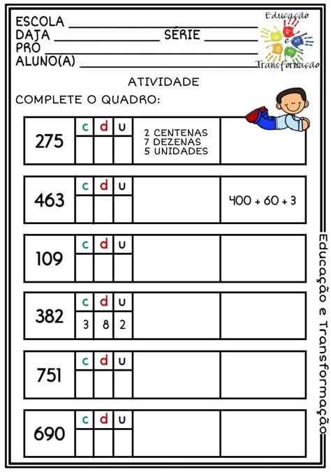 Blog Educação E Transformação 👍matemática Decomposição Numérica