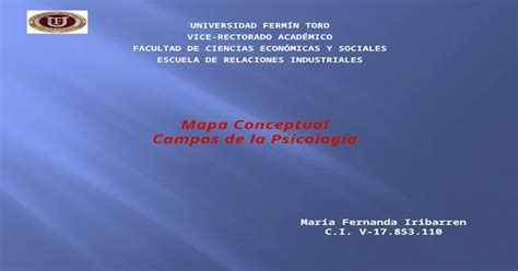 Mapa Conceptual Campos De La Psicología [pptx Powerpoint]