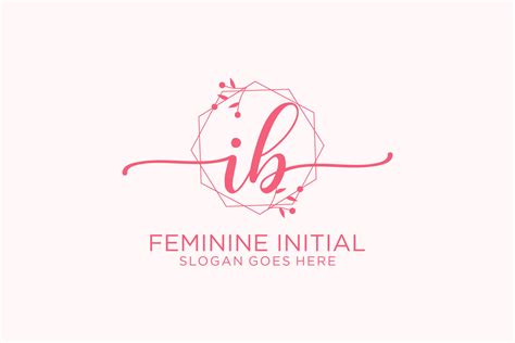 Initial IB Beauty Monogram And Elegant Logo Design Handwriting Logo Of