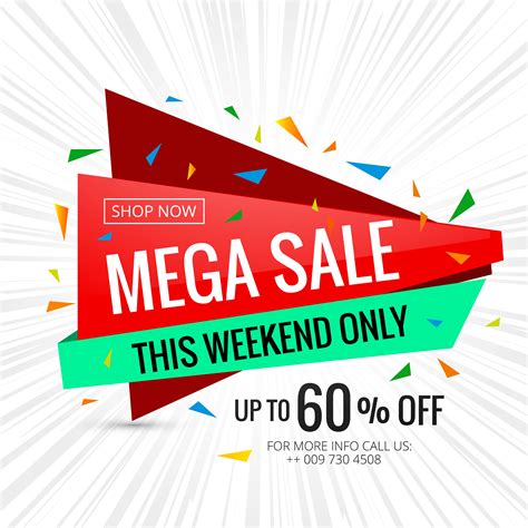 Mega Sale Banner Poster Design Template Illustration 245960 Vector Art