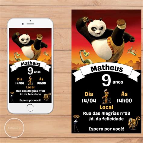 Convite Digital Kung Fu Panda Elo Produtos Especiais