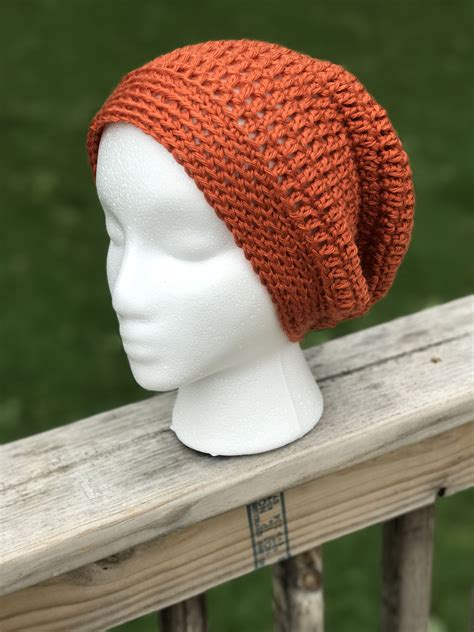 Pumpkin Orange Slouch Cap Knitted Hats Crochet Hats Pumpkin Orange