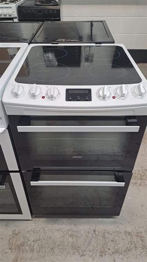 Zanussi Zcv Cm Electric Cooker Twin Cavity Double Oven Ceramic White