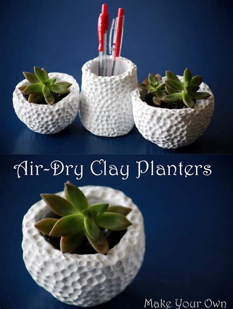 Make Your Own Air Dry Clay Succulent Planters