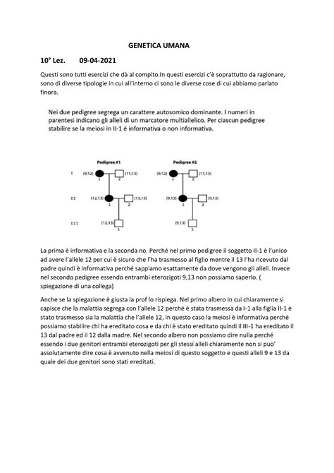 Genetica Umana Genetica Umana Lez Questi Sono