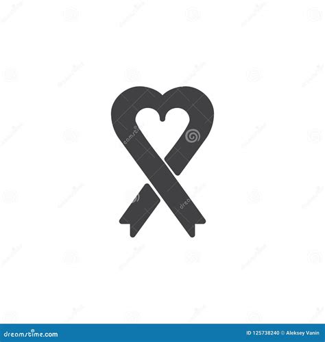 Heart Awareness Ribbon Vector Icon Stock Vector - Illustration of ...