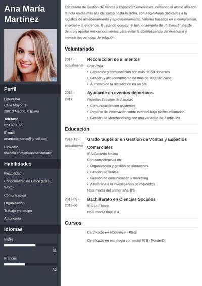 Curriculum Vitae sin Experiencia Ejemplos Guía Plantillas