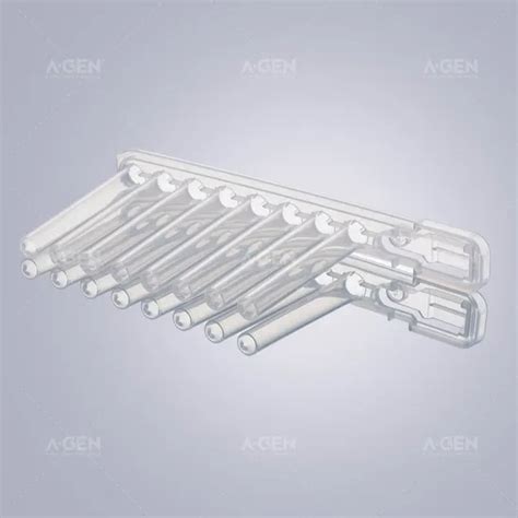 PP Polypropylene Sterile 8 Strip Tip Comb V Bottom Safe Lock Cap For