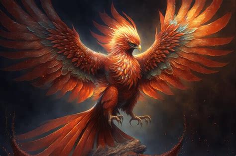 Premium AI Image | Phoenix firebird spreading its wings and preparing ...