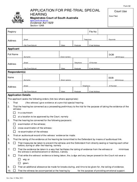 Fillable Online Form 23 Application For An Order Of The Court