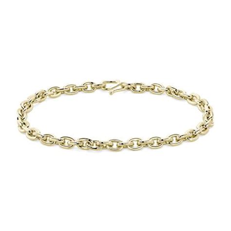 8" 24k Solid Yellow Gold Elongated Link Chain Bracelet (5.4 mm) | Blue Nile