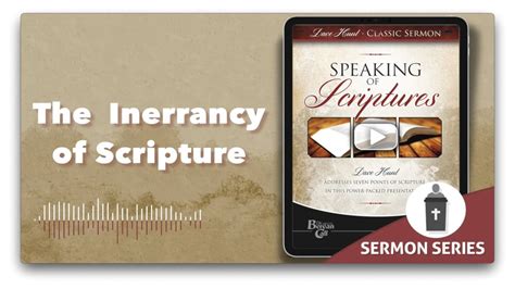 The Innerancy Of Scripture Dave Hunt Speaking Of Scriptures Series