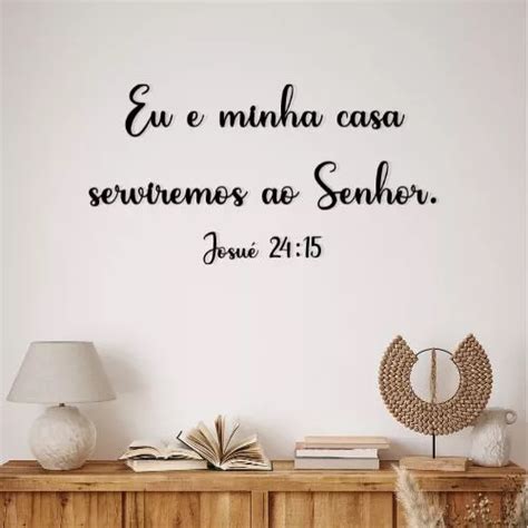 Frase Eu E Minha Casa Serviremos Ao Senhor Decorativo Mdf MercadoLivre